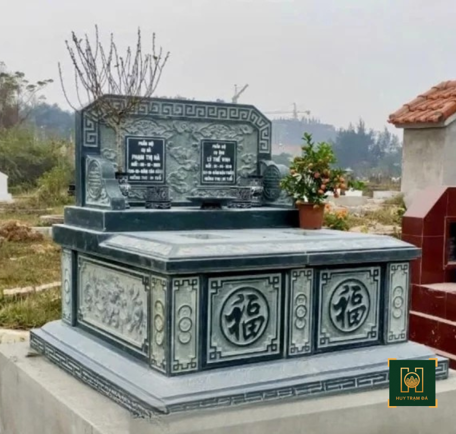 Mẫu Mộ Đá Đôi Không Mái - Lăng Mộ Đá Thanh Hóa
