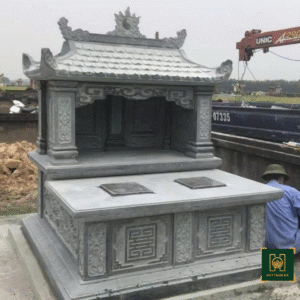 Mẫu Mộ Đôi Có Mái MD12 - Lăng Mộ Đá Thanh Hóa