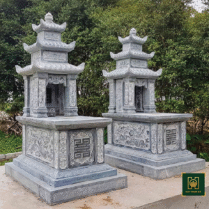 Mẫu Mộ Đá 3 Mái MD11 - Lăng Mộ Đá Thanh Hóa